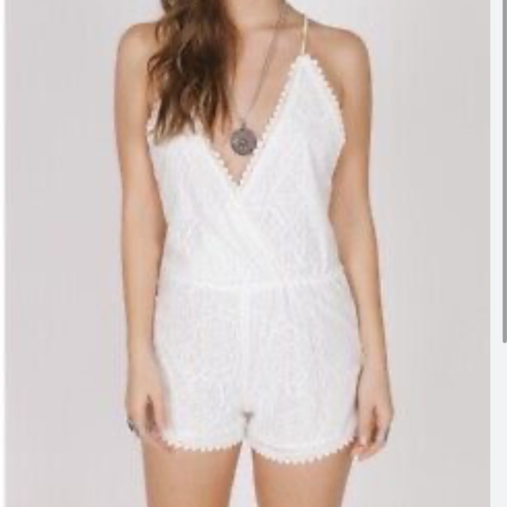 RAGA LA First Crush White Lace Romper